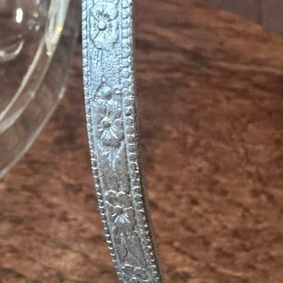 Vintage Mid Century Glass Ashtray & Caddy Set Floral-Like New - Picture 5 of 16